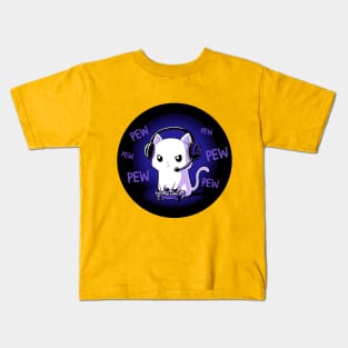 Cute funny cat gaming animal lover quote artwork Kids T-Shirt